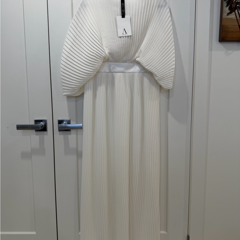 NWT ANAYA Off-White Pleated Gown - Picture 2 of 5